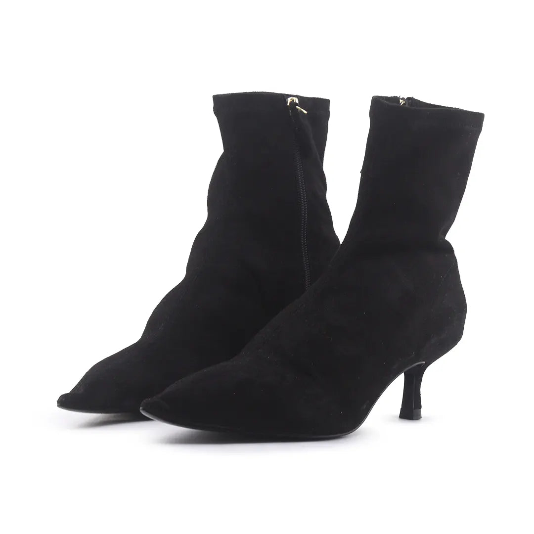 Zara Zipper Suede Ankle Boot
