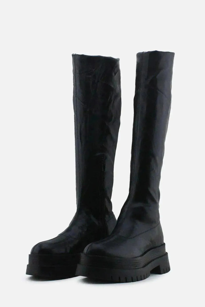 Bershka Zipper Over The Knee Boots | 100% Authentic Leather - sundaybazar