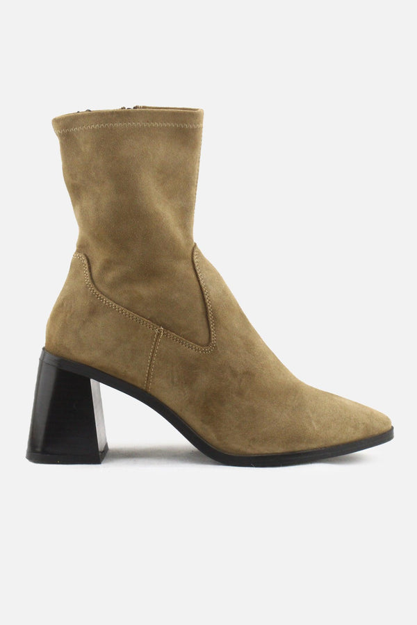 Zara Zipper Block Heels Sock Boots | Suede