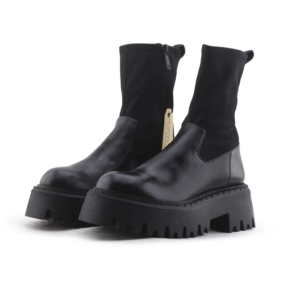 Zara Zipper Stretchable Ankle Boot | 100% Authentic Leather