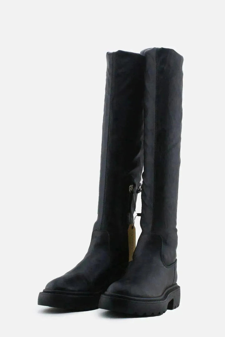 Zara Zipper Over The Knee Boots | 100% Authentic Leather - sundaybazar