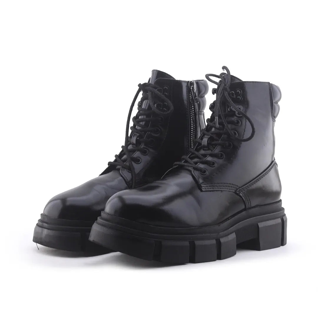 Zara Zipper Lace Up Ankle Boot | 100% Authentic Leather