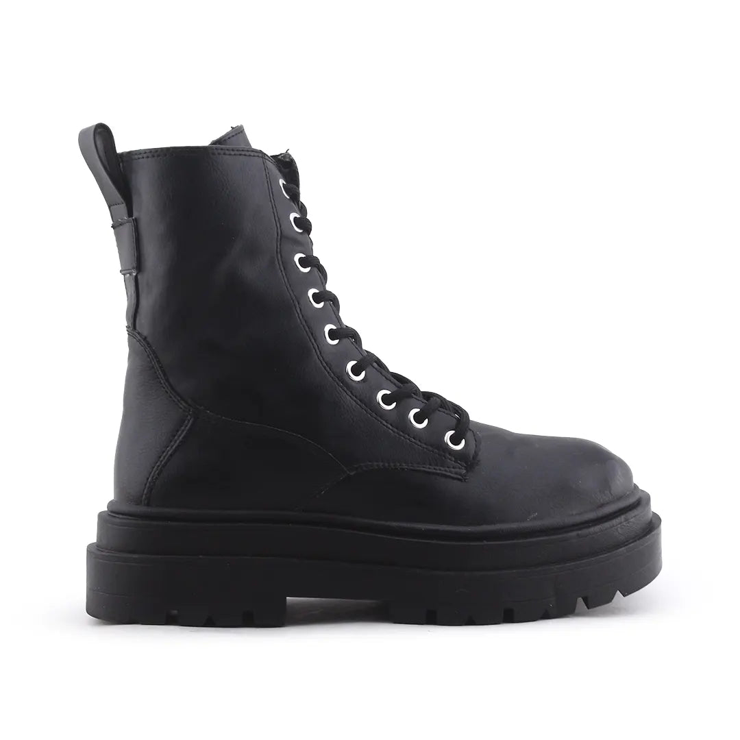 Pull & Bear Zipper Lace Up Ankle Boot | 100% Authentic Leather