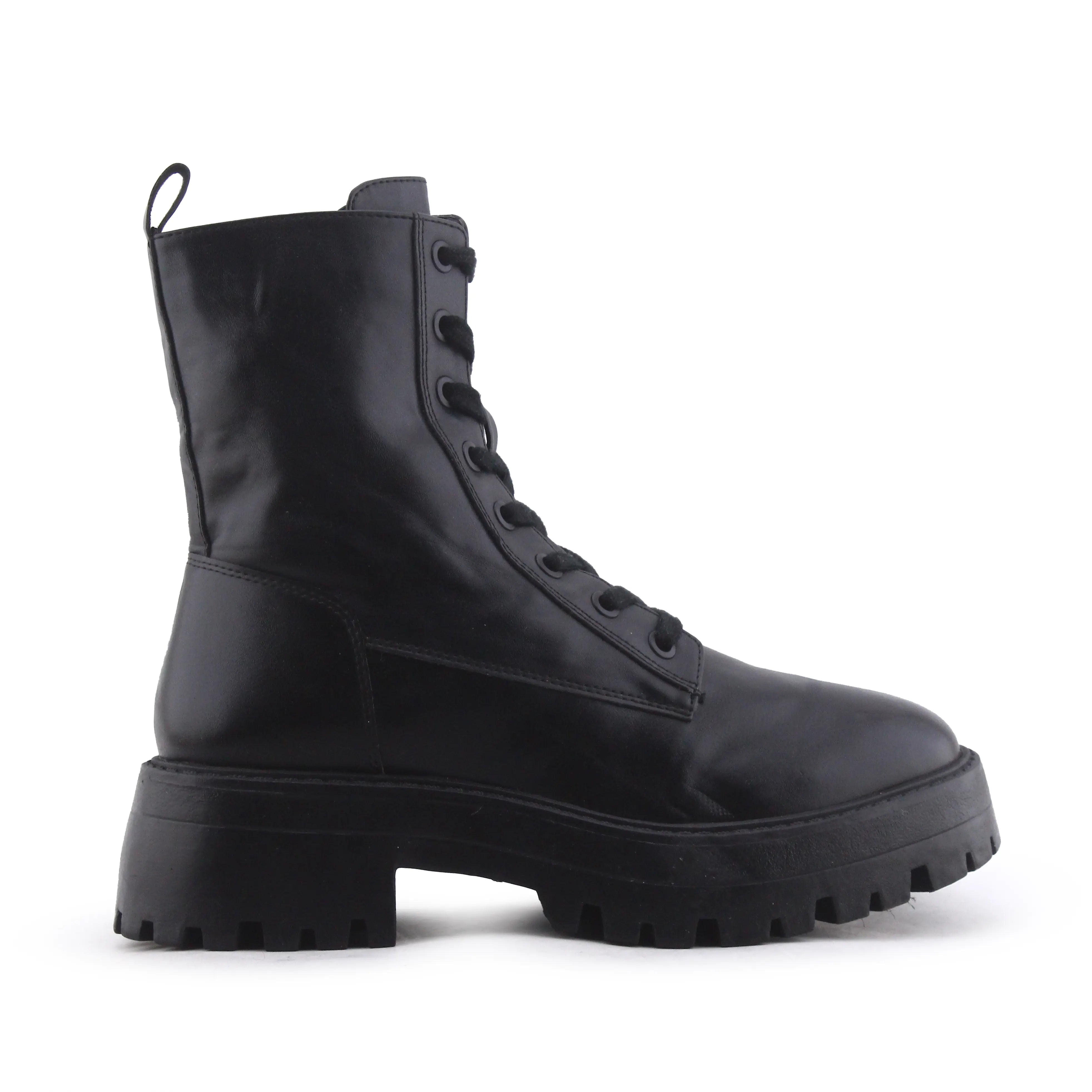 Pull & Bear Zipper Lace Up Ankle Boot | 100% Authentic Leather