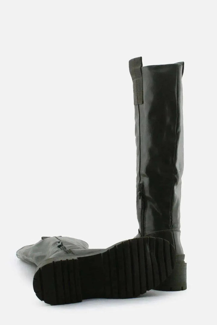 Stradivarius Zipper Knee High Boots | 100% Authetic Leather - sundaybazar