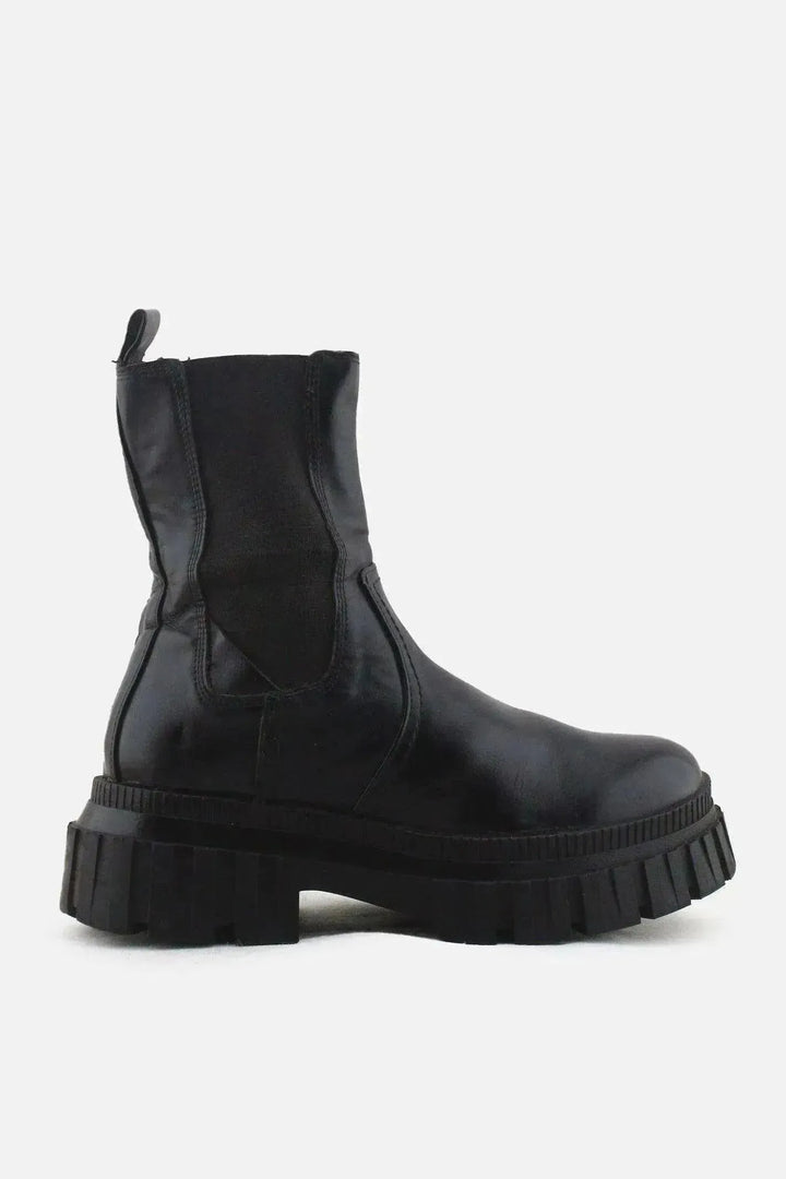 Stradivarius Stretchable Combat Ankle Boots | 100% Authentic Leather - sundaybazar