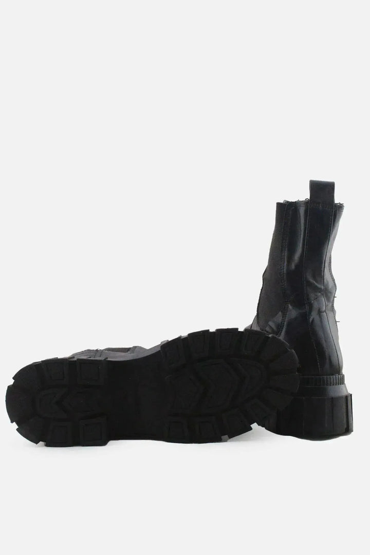 Stradivarius Stretchable Combat Ankle Boots | 100% Authentic Leather - sundaybazar