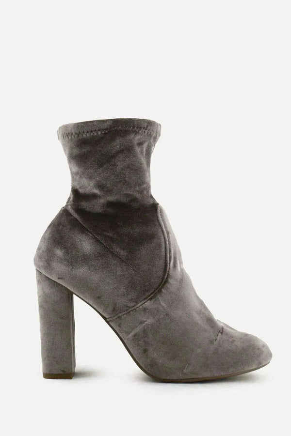 Steve Madden Zipper Block Heels Sock Boots | Suede - sundaybazar