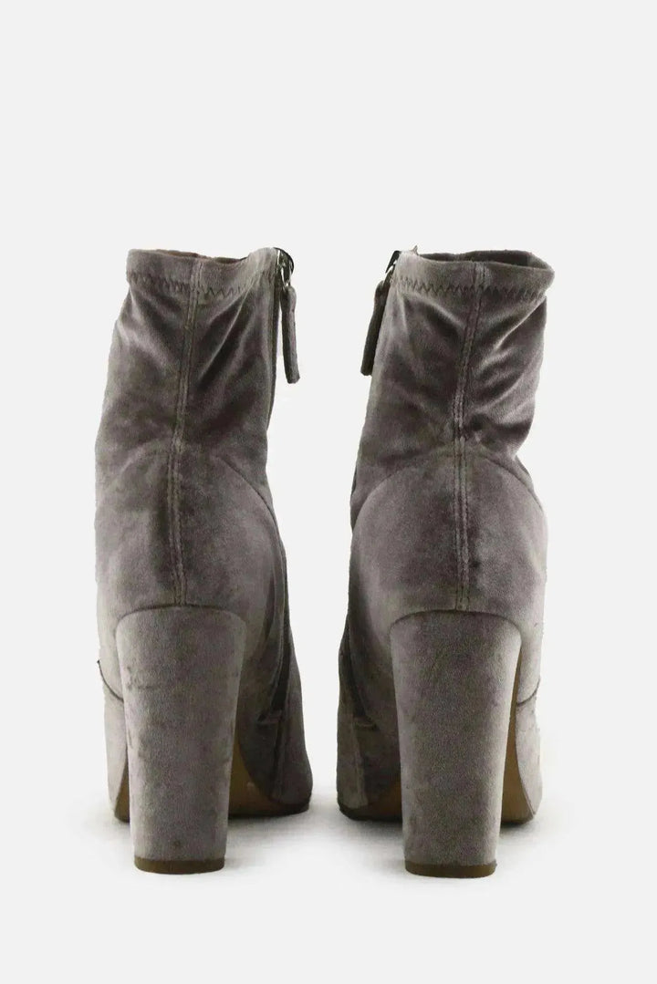 Steve Madden Zipper Block Heels Sock Boots | Suede - sundaybazar