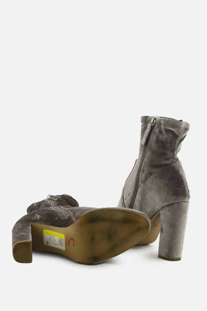 Steve Madden Zipper Block Heels Sock Boots | Suede - sundaybazar