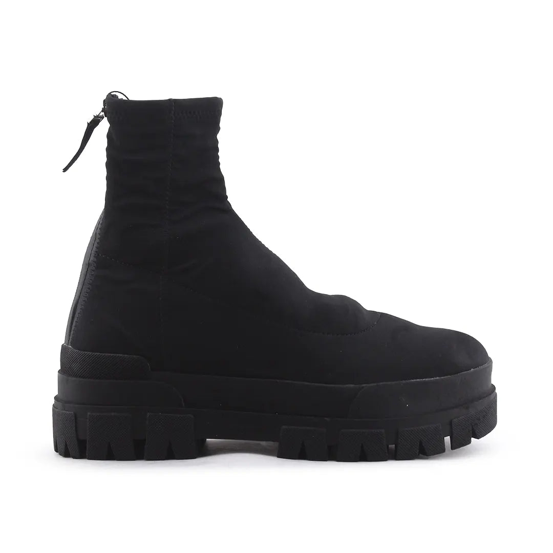 Bershka Zipper Textile Ankle Boot