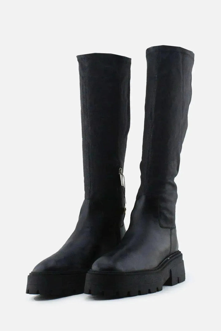 Zara Zipper Knee High Boots | 100% Authetic Leather - sundaybazar