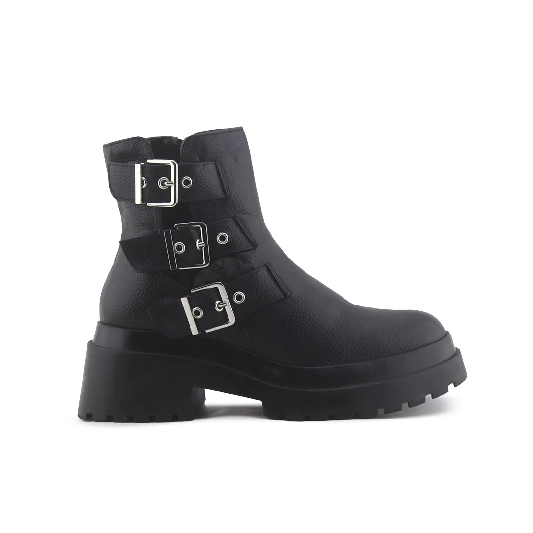 Bershka Zipper Buckle Strap Boot | 100% Authentic Leather