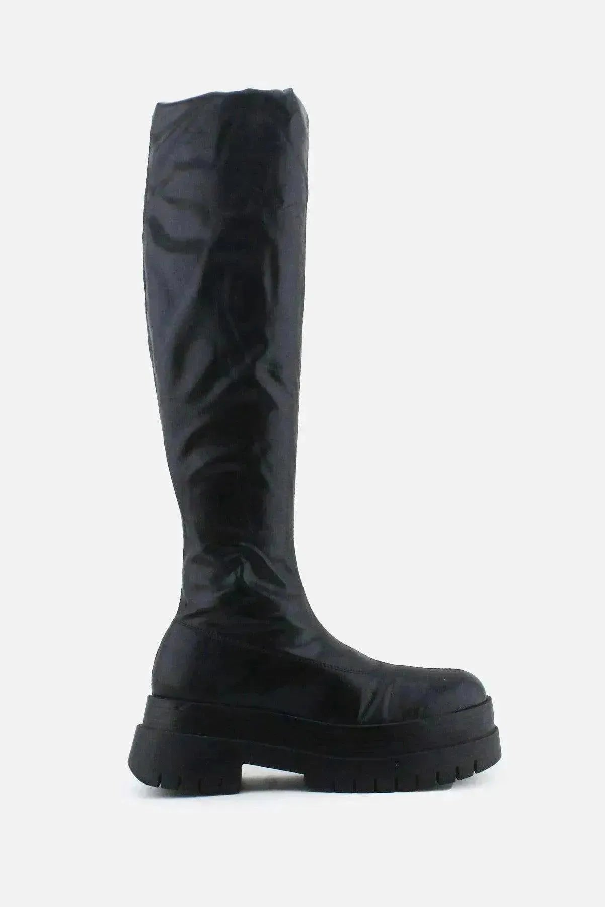 Bershka Zipper Over The Knee Boots | 100% Authetic Leather - sundaybazar