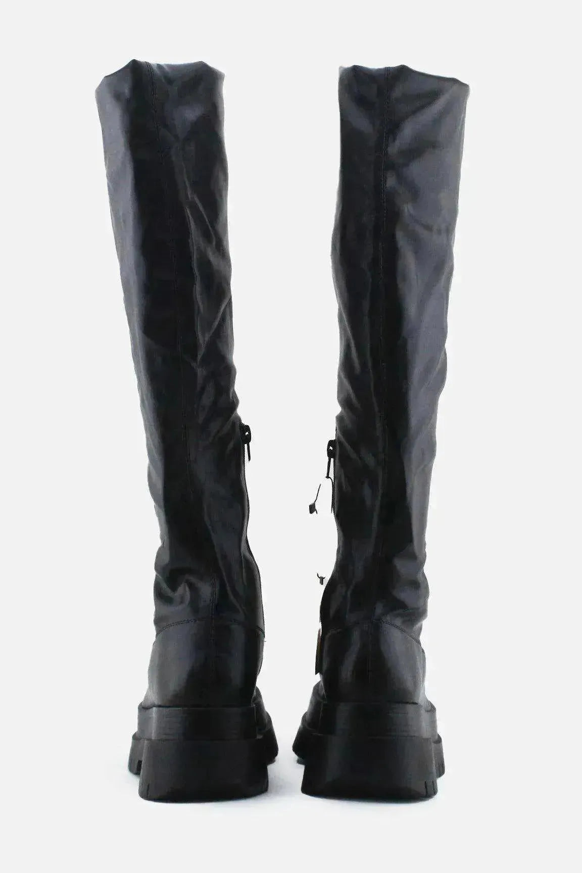 Bershka Zipper Over The Knee Boots | 100% Authetic Leather - sundaybazar