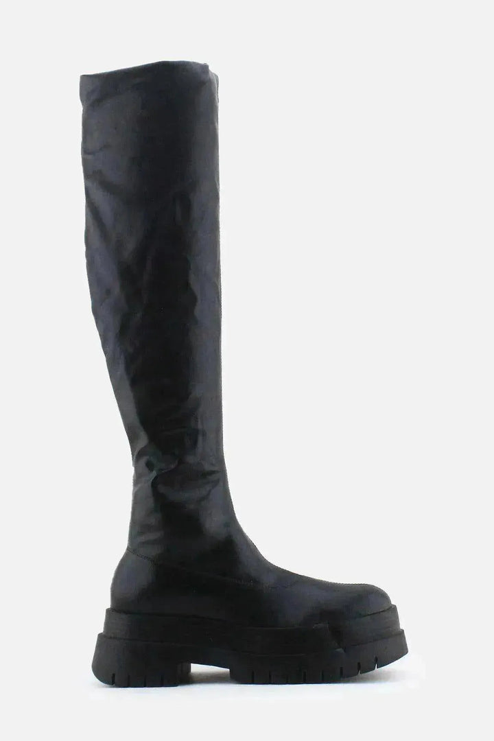 Bershka Zipper Over The Knee Boots | 100% Authetic Leather - sundaybazar
