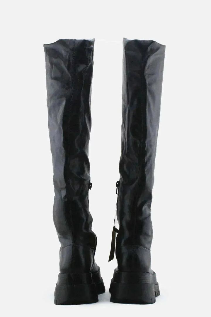 Bershka Zipper Over The Knee Boots | 100% Authetic Leather - sundaybazar