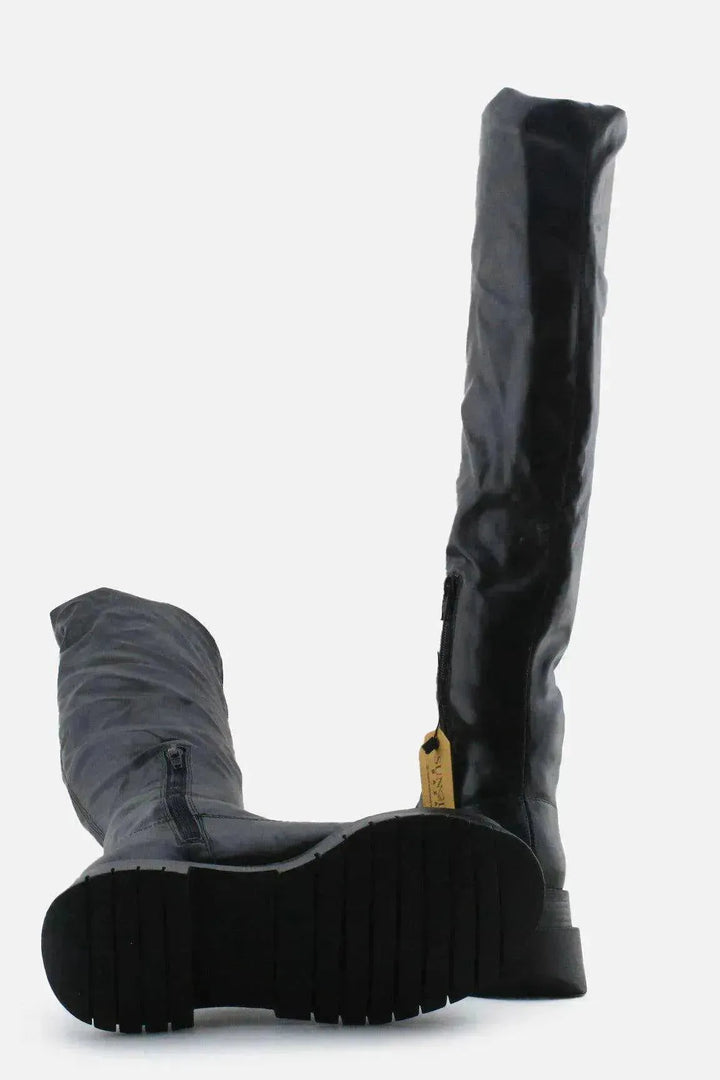 Bershka Zipper Over The Knee Boots | 100% Authetic Leather - sundaybazar