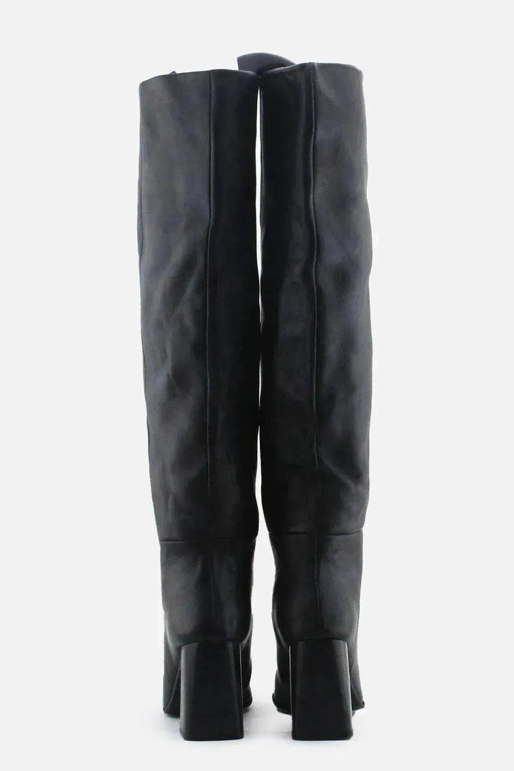 Zara Block Knee High Boots | 100% Authentic Leather - sundaybazar