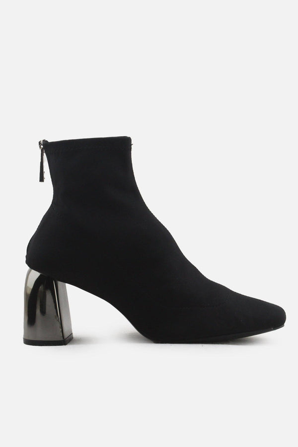 Zara Zipper Block Heels Sock Boots | Textile