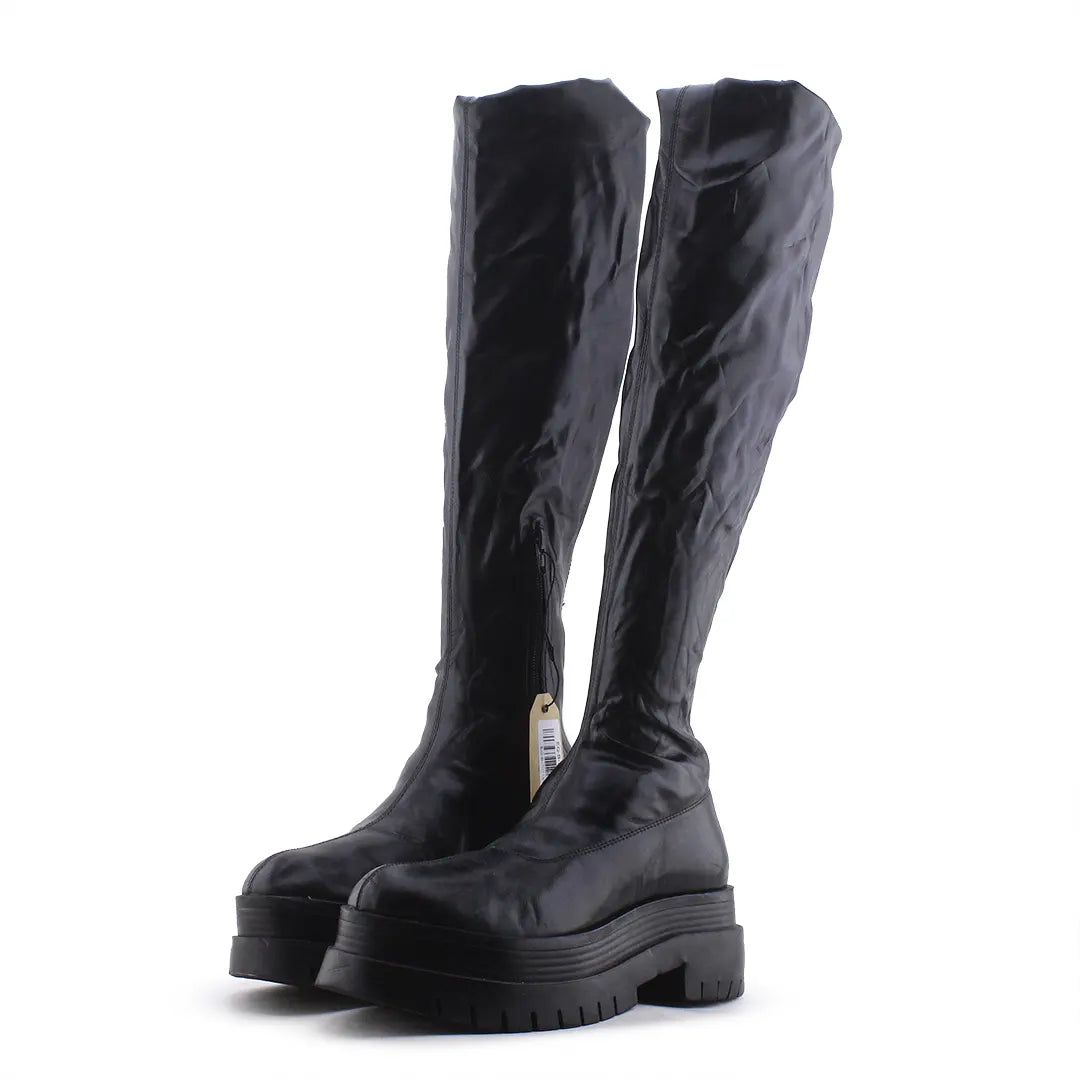 Bershka Zipper Over The Knee Boot | 100% Authentic Leather