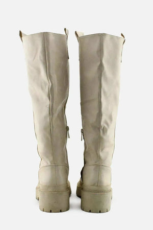 Stradivarius Zipper Knee High Boots | 100% Authentic Leather - sundaybazar