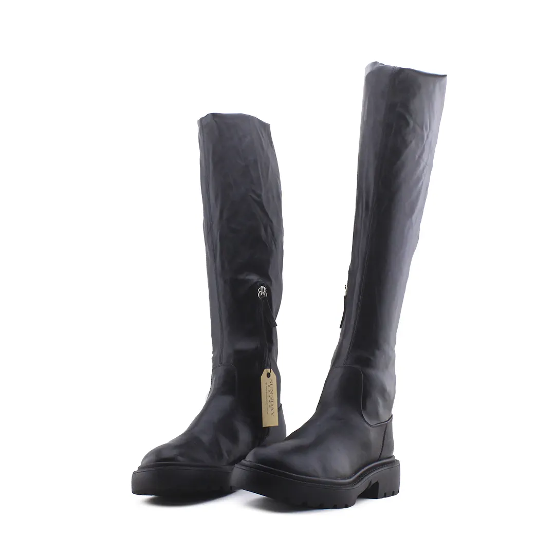 Zara Zipper Over The Knee Boot | 100% Authentic Leather