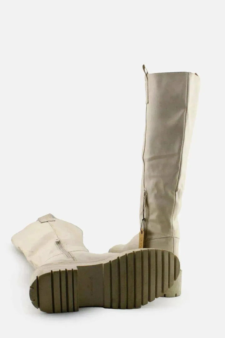Stradivarius Zipper Knee High Boots | 100% Authentic Leather - sundaybazar