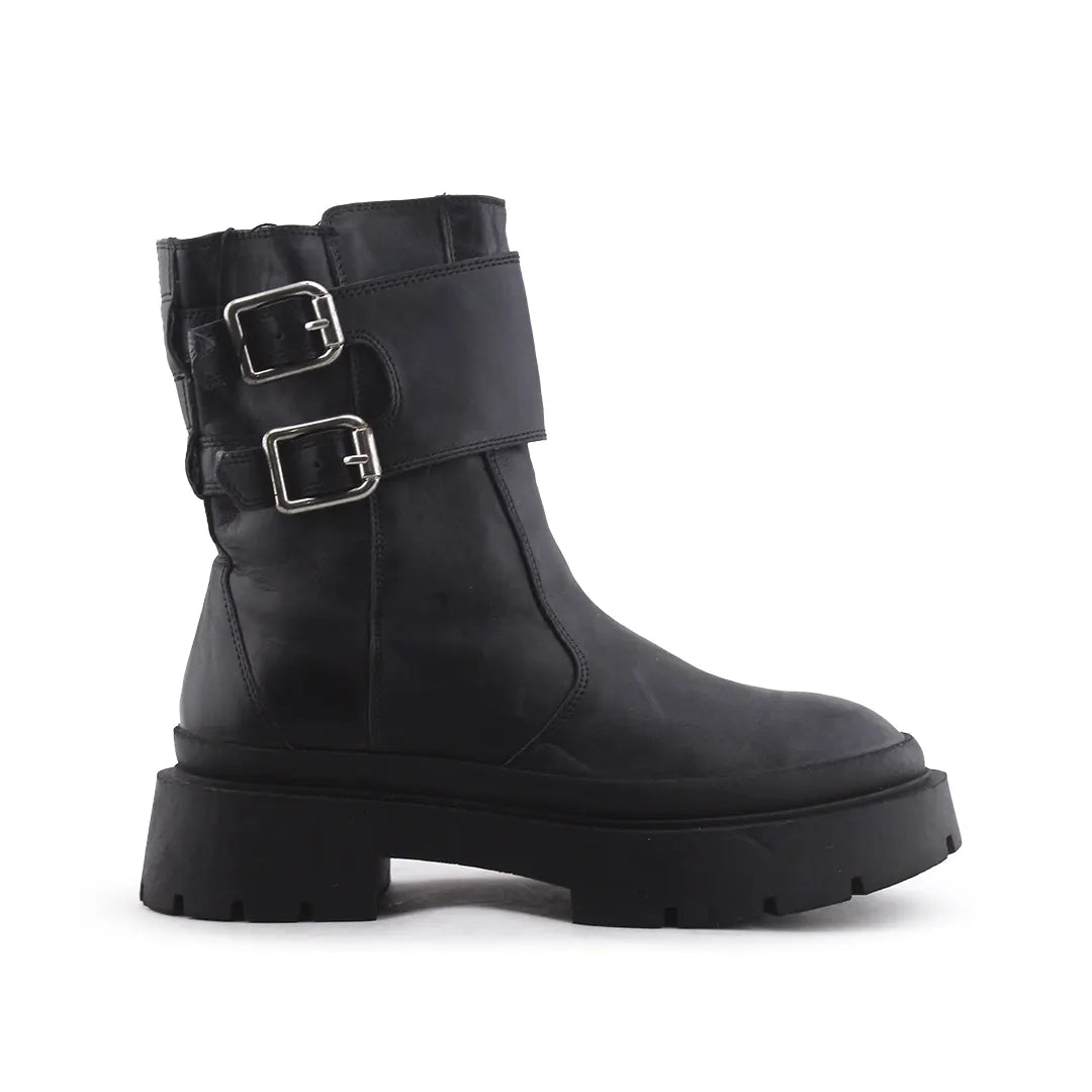 Zara Zipper Buckle Strap Ankle Boot | 100% Authentic Leather