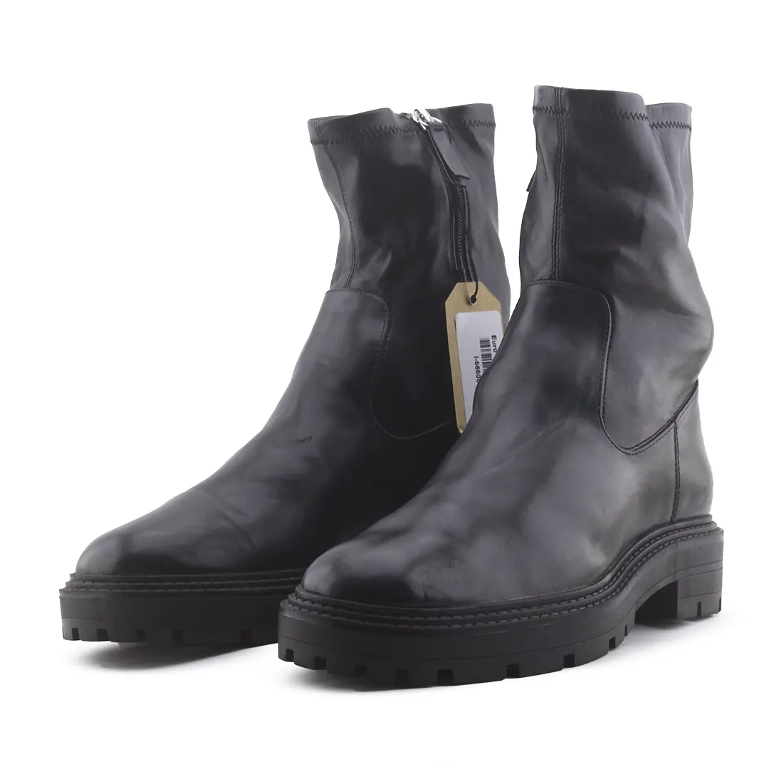 Zara Zipper Chelsea Ankle Boot | 100% Authentic Leather
