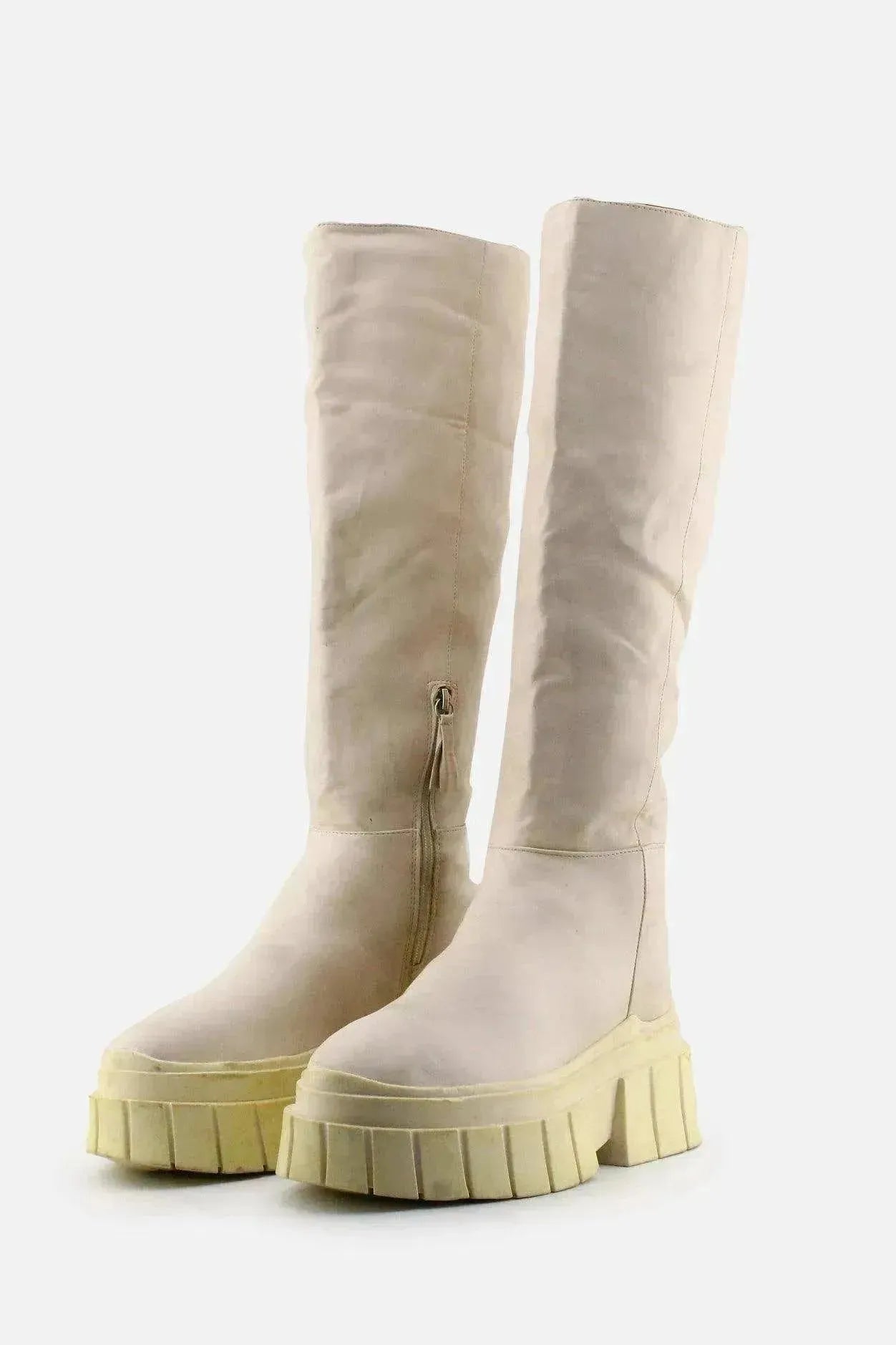 Bershka Zipper Knee High Boots | 100% Authentic Leather