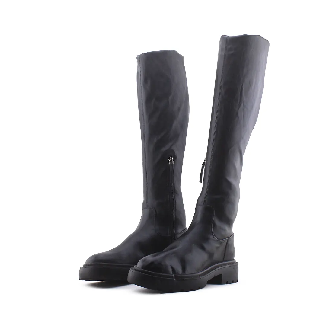 Zara Zipper Over The Knee Boot | 100% Authentic Leather