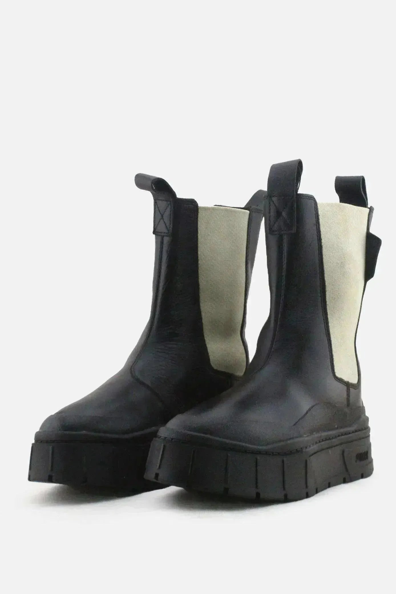 Puma Stretchable Combat Ankle Boots | 100% Authentic Leather - sundaybazar