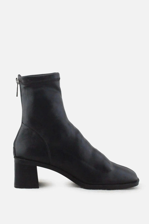 Stradivarius Zipper Block Ankle Boots | 100% Authentic Leather - sundaybazar