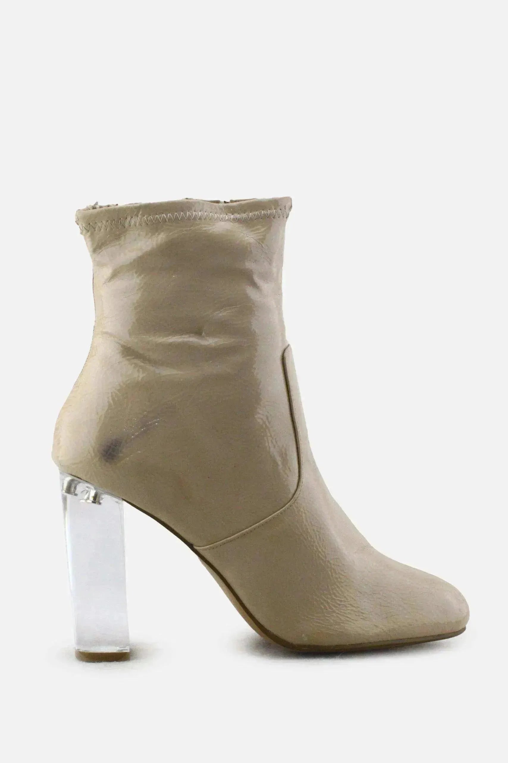 Eminent Zipper Block Ankle Boots | 100% Synthetic Leather - sundaybazar