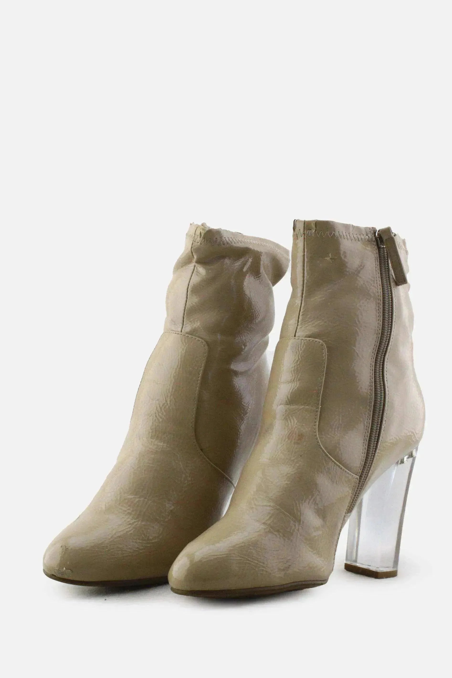 Eminent Zipper Block Ankle Boots | 100% Synthetic Leather - sundaybazar