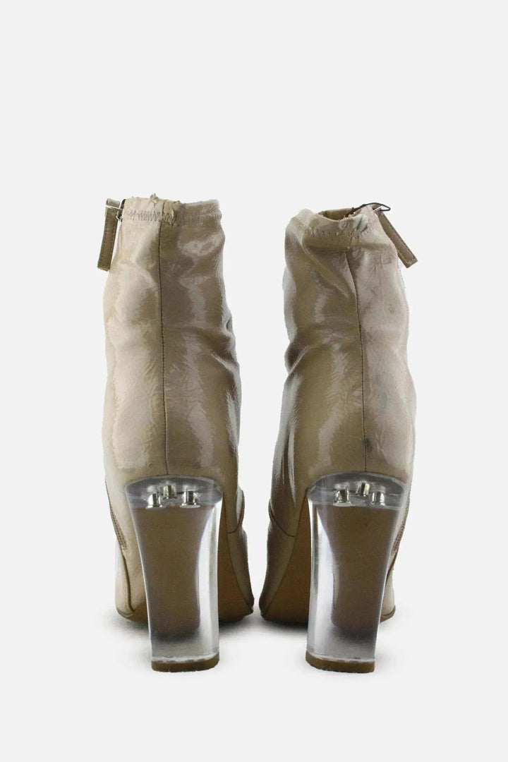 Eminent Zipper Block Ankle Boots | 100% Synthetic Leather - sundaybazar
