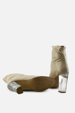 Eminent Zipper Block Ankle Boots | 100% Synthetic Leather - sundaybazar