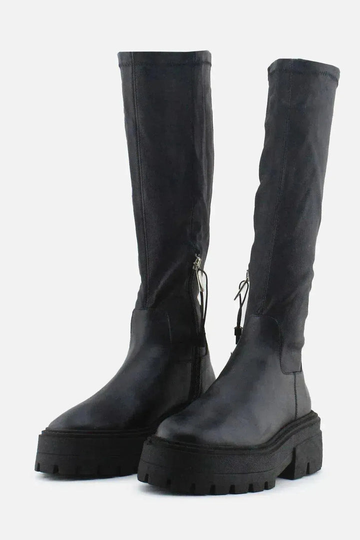 Zara Zipper Knee High Boots | 100% Authentic Leather - sundaybazar