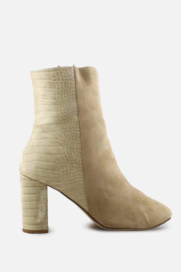 European Brand Zipper Block Ankle Boots | Suede