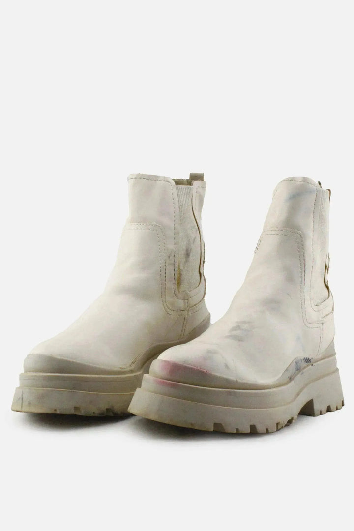 Stradivarius Stretchable Combat Ankle Boots | 100% Authentic Leather - sundaybazar