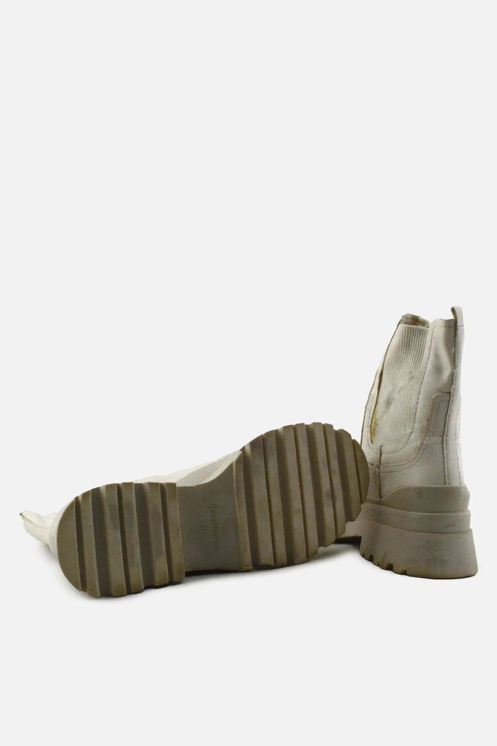 Stradivarius Stretchable Combat Ankle Boots | 100% Authentic Leather - sundaybazar
