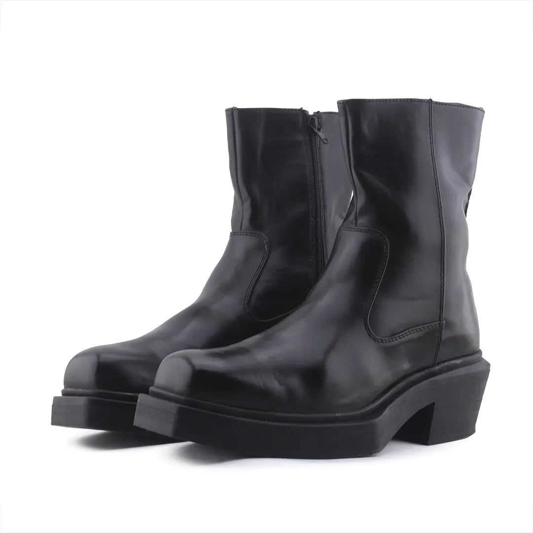 Bershka Zipper Ankle Boot | 100% Authentic Leather