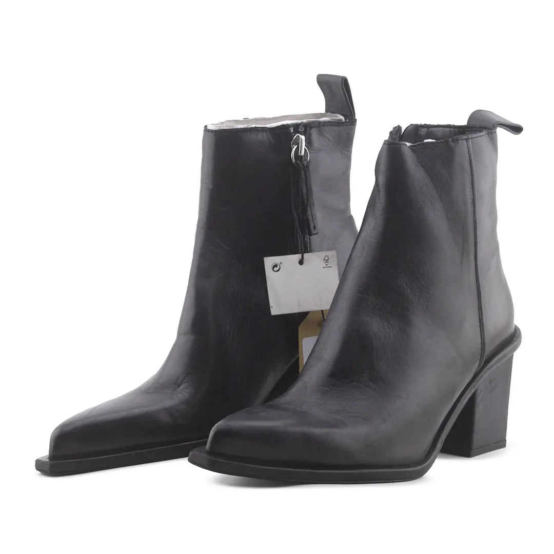Zara Zipper Block Ankle Boot | 100% Authentic Leather