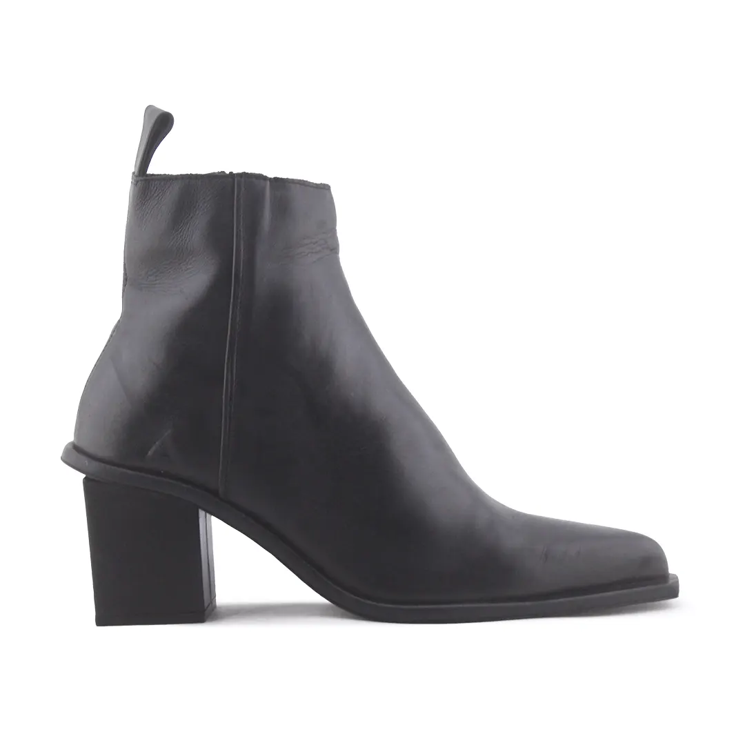 Zara Zipper Block Ankle Boot | 100% Authentic Leather