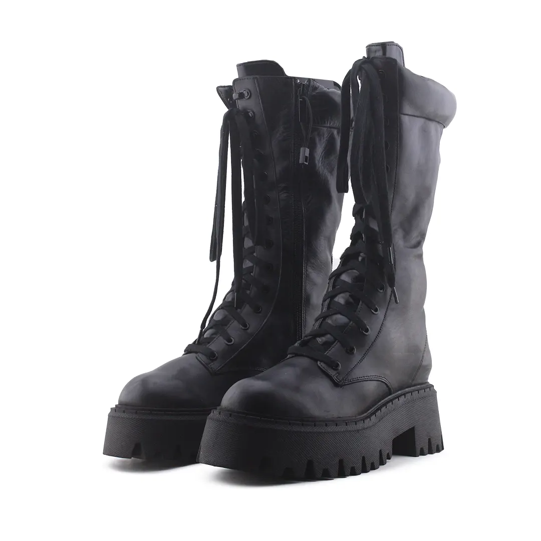 Zara Zipper Lace Up Ankle Boot | 100% Authentic Leather