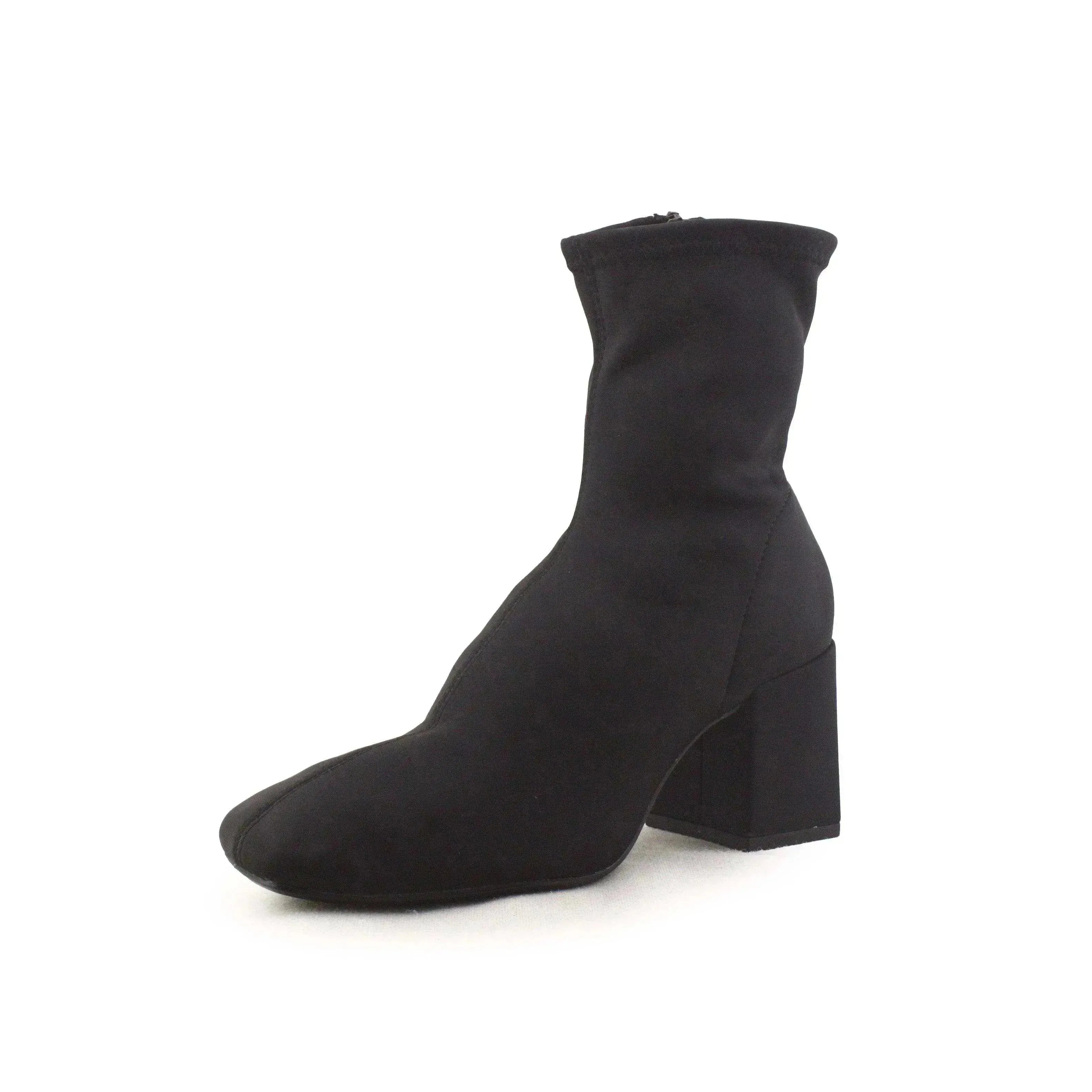Zara Zipper Block Heels Sock Boots - sundaybazar