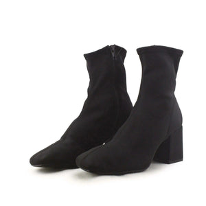 Zara Zipper Block Heels Sock Boots - sundaybazar