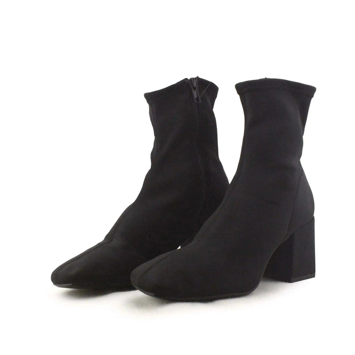 Zara Zipper Block Heels Sock Boots - sundaybazar