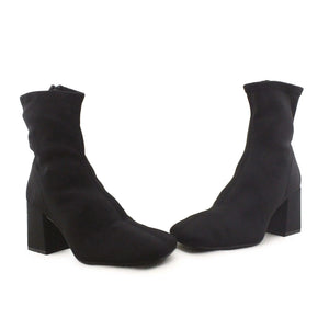 Zara Zipper Block Heels Sock Boots - sundaybazar